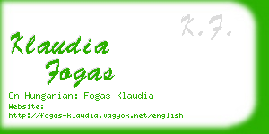 klaudia fogas business card